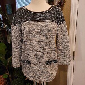 Karl Lagerfeld Knit top Black White Designer Couture  Pullover Small P